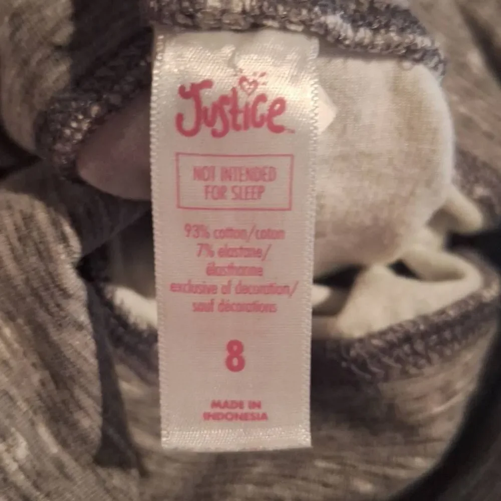 Justice‎ Girls Gray Capri Cropped Leggings Size 8